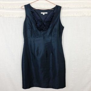 Boden | Navy Silk Blend Sleeveless Notch Dress 10R